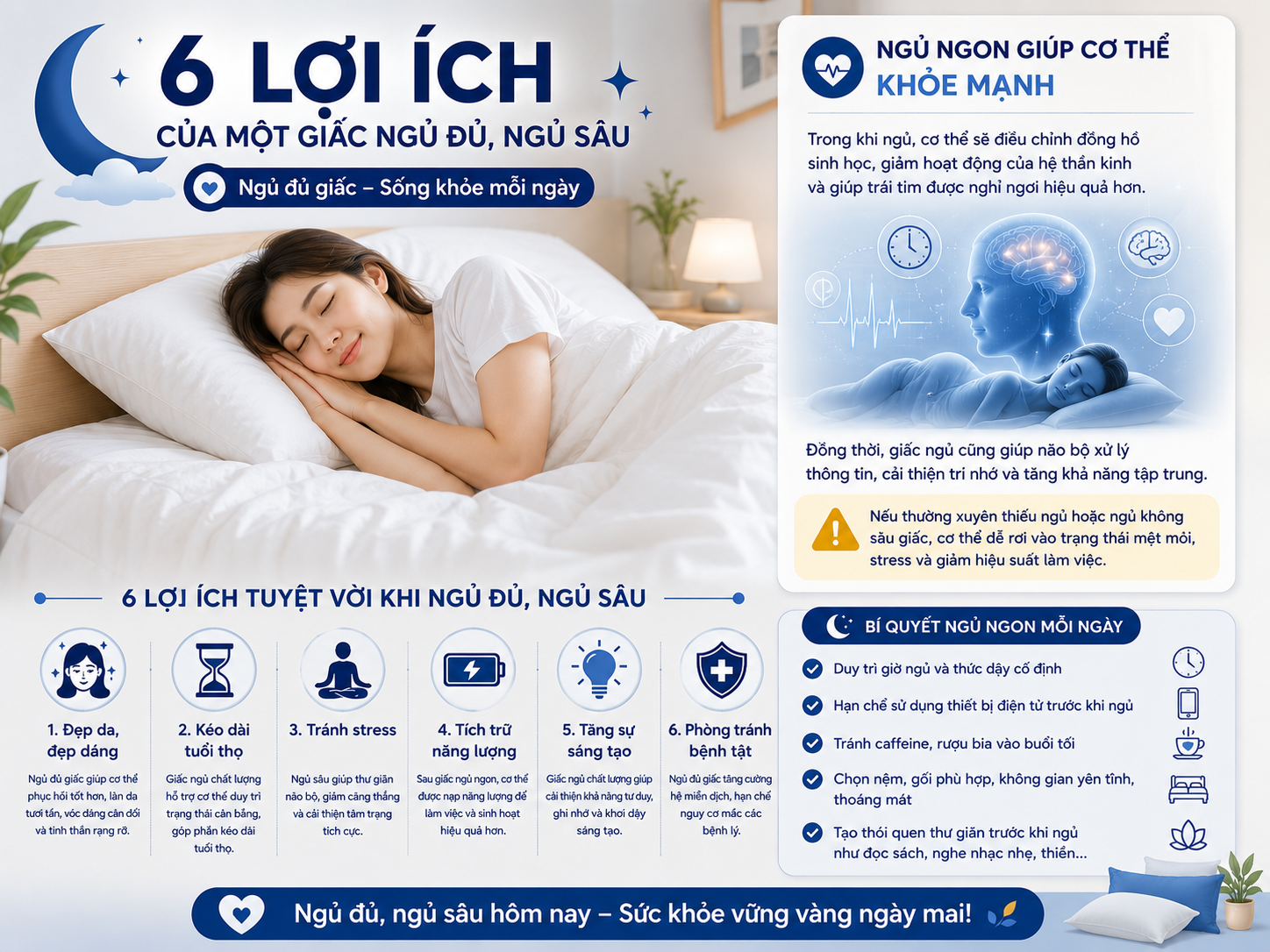 Ngủ ngon giúp cơ thể khỏe mạnh