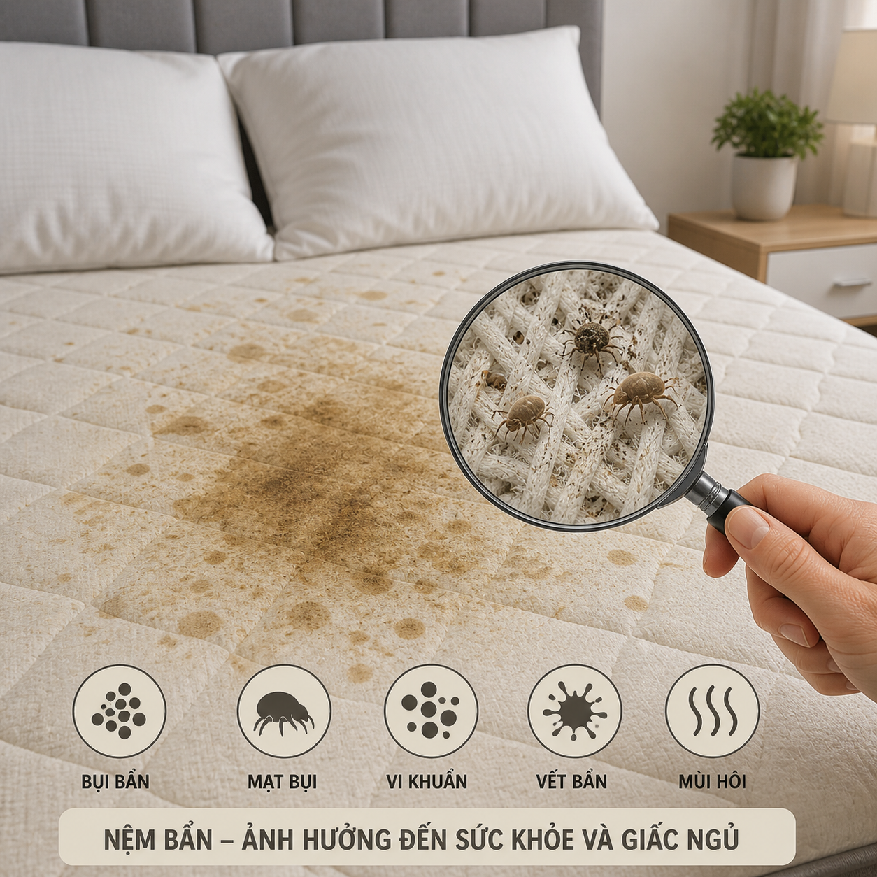 Cách làm khô nệm nhanh tại nhà