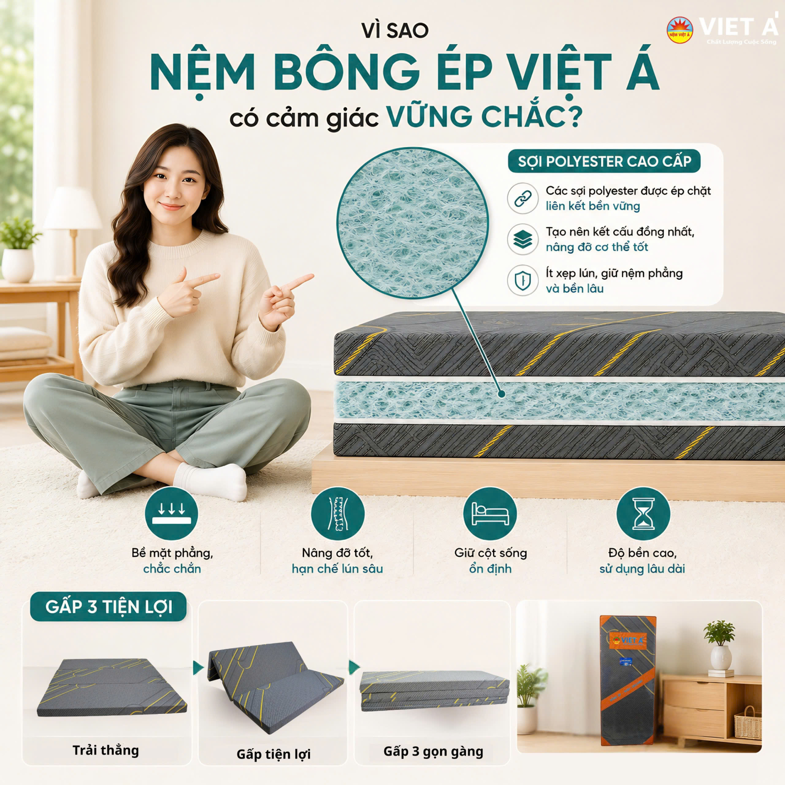 Nệm Gòn Ruby Việt Á