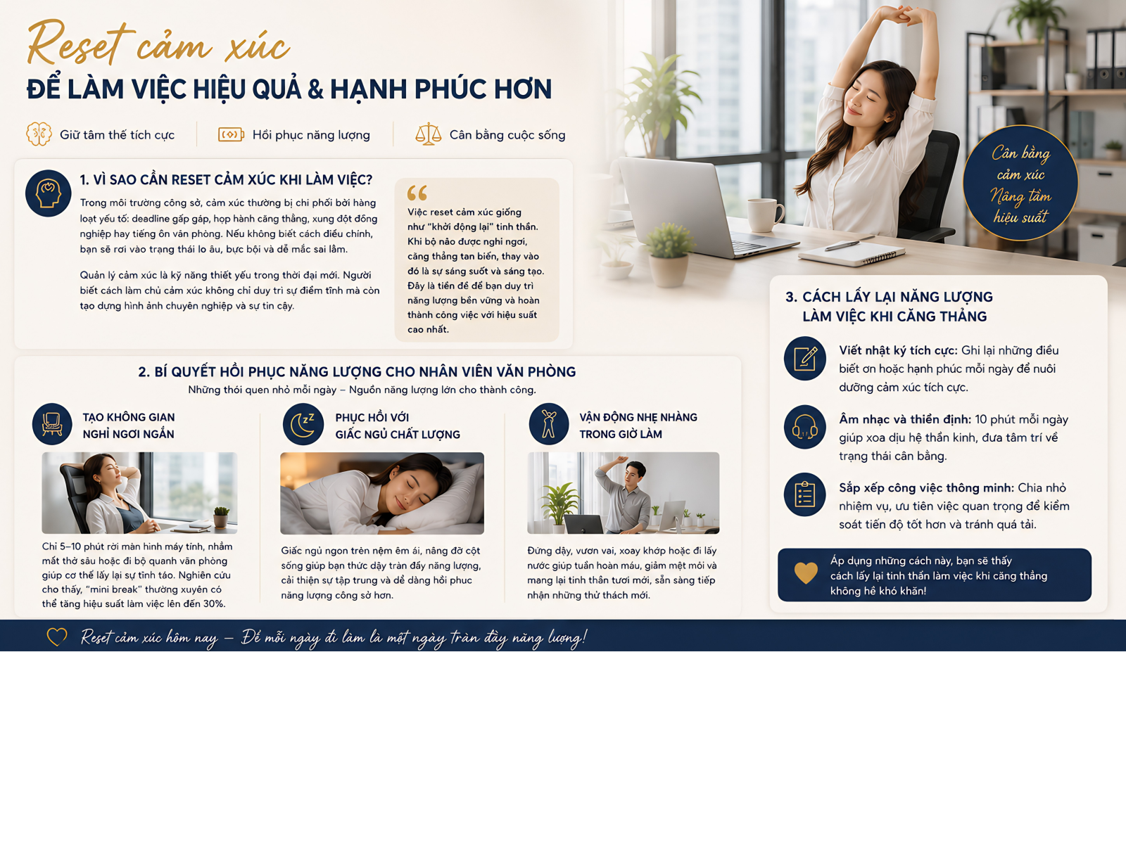 Reset cảm xúc khi làm việc cho dân văn phòng